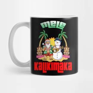 Mele Kalikimaka Christmas Santa Shaka Hawaii Mug